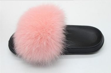 中国 5-11のイギリスのサイズのキツネの毛皮のスリッパの静かに反スリップのエヴァのピンクの柔らかい実質の足底 サプライヤー