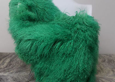 中国 贅沢なベッドのソファーの装飾的な投球毛布のための柔らかさによって染められるモンゴルの羊皮の敷物  サプライヤー