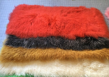 中国 ソファー、小さく長いウールの羊皮の敷物のための染められたモンゴルの贅沢な毛皮の投球 サプライヤー