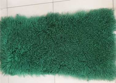 中国 長い毛を搭載する深緑色の染められたモンゴルのLambskinの投球毛布60 X120cmの柔らかさ サプライヤー