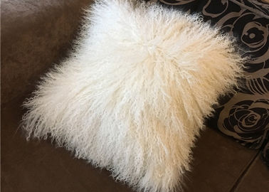 中国 モンゴルの毛皮の枕クリームのチベットのヒツジのシャギーな実質の毛皮の投球枕18 サプライヤー