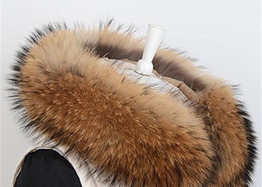 中国 純粋な色の反収縮のコート、柔らかい毛皮の首つばのための取り外し可能な毛皮つば  サプライヤー