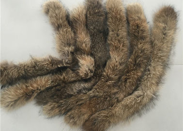 中国 コートのブラウン自然な色の本物の大きいアライグマの毛皮つばの暖かい柔らかさ サプライヤー