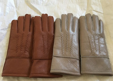 中国 防風の人のウールライニングの羊皮の手袋、厚い毛皮によって並べられる皮手袋のミトン  サプライヤー