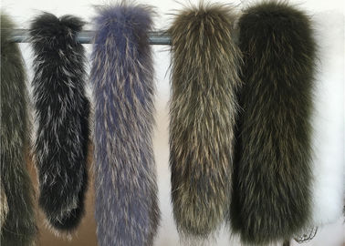 中国 柔らかく確実なアライグマの毛皮つば、女性のための自然な色のアライグマの毛皮のフードのトリム サプライヤー