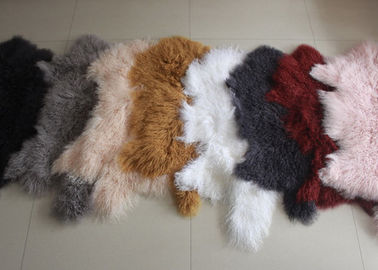 中国 モンゴルの羊皮の皮100%の長い毛のチベットの子ヒツジの毛皮の巻き毛のウールの版カバー サプライヤー