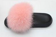5-11のイギリスのサイズのキツネの毛皮のスリッパの静かに反スリップのエヴァのピンクの柔らかい実質の足底