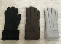 中国 贅沢で最も暖かい羊皮の手袋/黒の革女性の羊皮のミトン 会社