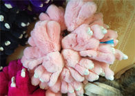 100% PPの綿の満ちるウサギのハンドバッグはキーホルダーのピンク色15cm 18cmを魅了します