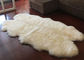 4つの毛皮の大きいオーストラリアの羊皮の敷物のハンドメイドの耐久のアイボリーの白120 *180cm サプライヤー