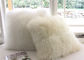 モンゴルの毛皮の枕長い子ヒツジのウールは本物のチベットの巻き毛の毛皮の枕ピンクを緩和します サプライヤー