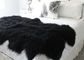 長い毛の厚く完全な毛皮と暖かい黒く柔らかい洗濯できる実質の羊皮の敷物 サプライヤー