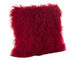 キャンデーのピンクの長いモンゴルの羊皮の単一の味方された毛皮が付いている装飾的な投球枕 サプライヤー