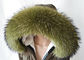 アライグマの毛皮つばの冬80 cmの緑のための大きく長く取り外し可能な実質の毛皮つば サプライヤー