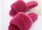 ウールのライニング レディース柔らかいスリッパ、ピンクの暖かく曖昧なスリッパのゴム製足底 サプライヤー