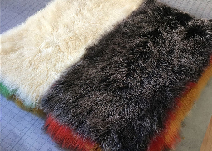 2 * 4フィートによっては家具製造販売業の皮の毛皮が付いているモンゴルの子ヒツジの投球毛布が家へ帰ります