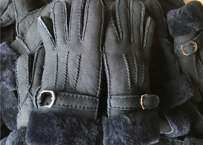 保護指のための手作りベージュ最も暖かい羊皮の手袋のS M L XL