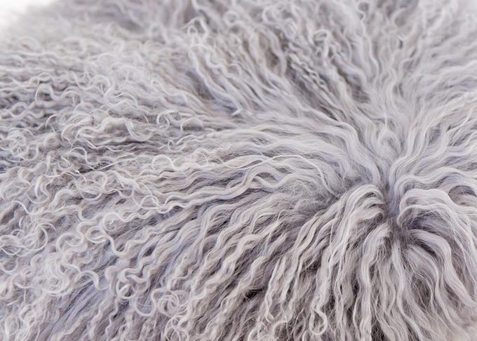 モンゴルの毛皮の枕家のための贅沢な本物の長い毛のチベットの子ヒツジの毛皮の投球