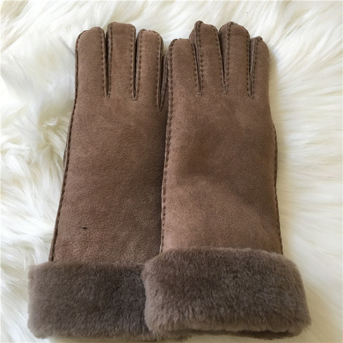 女性の羊皮の冬の手袋100%のハンドメイドの実質のウールのライニングの手袋のミトン