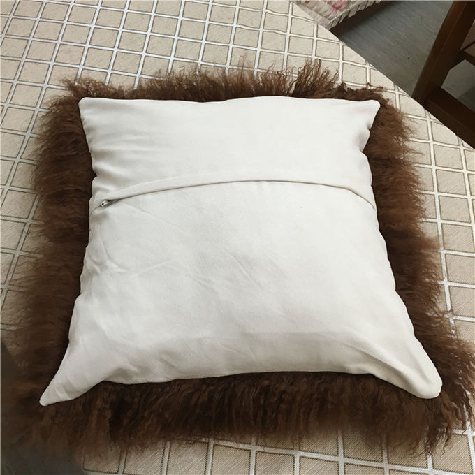 長方形の多彩なモンゴルの子ヒツジのクッション カバー、柔らかく曖昧で装飾的な枕 