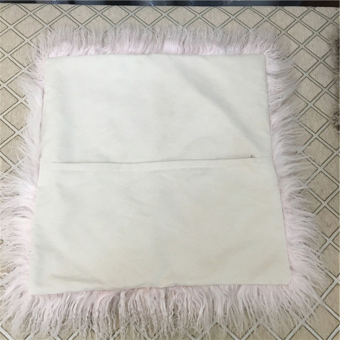 20インチの正方形の白く曖昧な枕カバー、柔らかいモンゴルの毛皮のLumbarの枕 