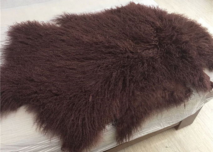 2 * 4フィートによっては家具製造販売業の皮の毛皮が付いているモンゴルの子ヒツジの投球毛布が家へ帰ります