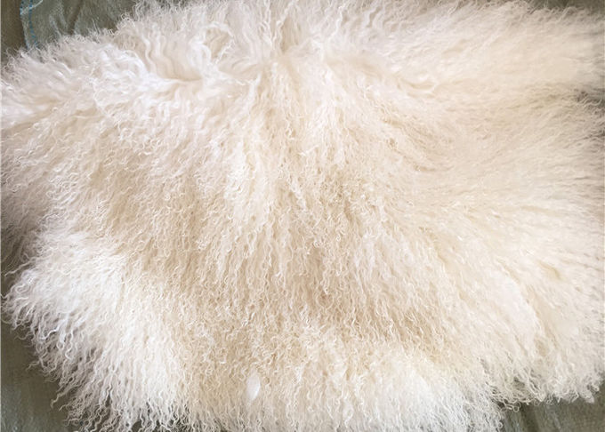 実質のモンゴルの毛皮の生地15cmの長い毛のモンゴルのlambskinの巻き毛のヒツジの皮