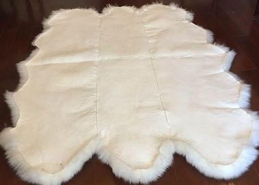 中国 実質の羊皮の敷物の特大の羊皮区域のカーペットの柔らかい毛皮6Pの白6の毛皮 サプライヤー