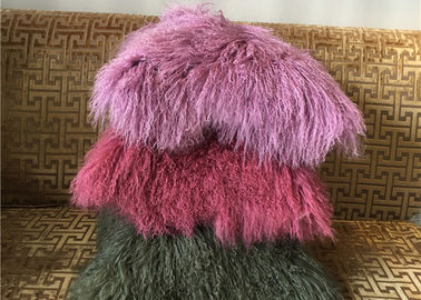 中国 モンゴルの毛皮の枕贅沢な紫色は単一の味方された柔らかい毛皮のベッドの投球を染めました サプライヤー