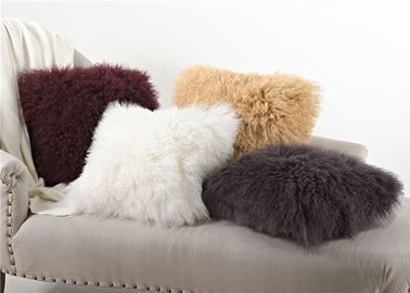 中国 暖かい実質の毛皮の枕カバー、カスタマイズされた装飾的なモンゴルの柔らかいクッション  サプライヤー