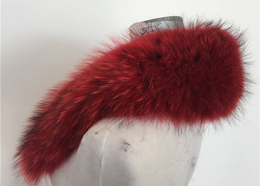 中国 赤い色の実質のアライグマの毛皮のフードのトリム/オーバーコートの毛皮つば70*22cm サプライヤー