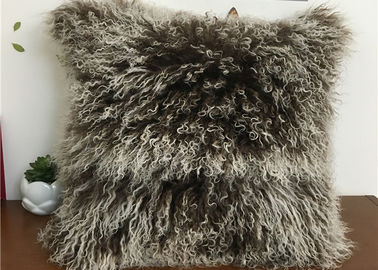 中国 チベットのLambswoolの枕カバー自然な長い髪のモンゴルの子ヒツジの毛皮の枕 サプライヤー