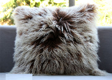 中国 モンゴルのlambskinの枕巻き毛の毛皮の投球の長い毛のチベットの子ヒツジの毛皮のクッション カバー サプライヤー