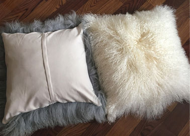 中国 16&quot;モンゴルの羊皮の枕羊皮のウールの毛皮の革枕カバーのモンゴルのLambswoolの枕 サプライヤー