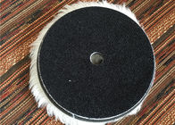 ウール6インチのホックおよびループ磨くパッド、車のクリーニングのための羊皮の磨くパッド