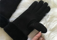 男女兼用の羊皮の毛皮の袖口の冬の手袋の女性によっては皮の長い流行の手袋が子を産みます