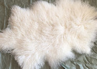 モンゴルのlambswool毛布の長いカーリー ヘアーのチベットの子ヒツジの毛皮の皮の毛皮の敷物の版