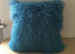 小ガモの青い実質のモンゴルの毛皮の枕18'カーリー ヘアーのチベットの子ヒツジの毛皮のベッドのクッション サプライヤー