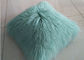 モンゴルの毛皮の枕ミントの緑の暖かく柔らかいチベットのLambskinの投球枕22インチ サプライヤー