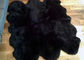 滑らかな表面の黒い毛皮の投球毛布、黒い特大の羊皮の敷物 サプライヤー