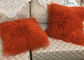 モンゴルの羊皮のウールは本物の長い巻き毛の毛皮の枕羊皮の巻き毛の毛皮のクッションを緩和します サプライヤー