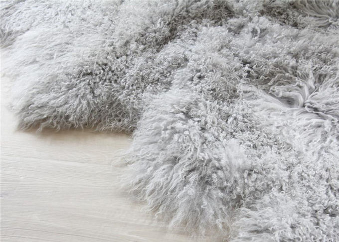 皮の毛皮のソファーの投球カバーのためのモンゴルの羊皮の敷物の快適な暖かい