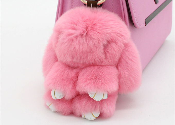 ハンドメイドの13cm柔らかいウサギ袋の魅力、プラシ天のバニーのハンドバッグはキーホルダーを魅了します 